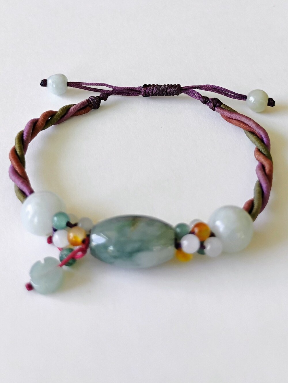 Adjustable Jade Bead Bracelet